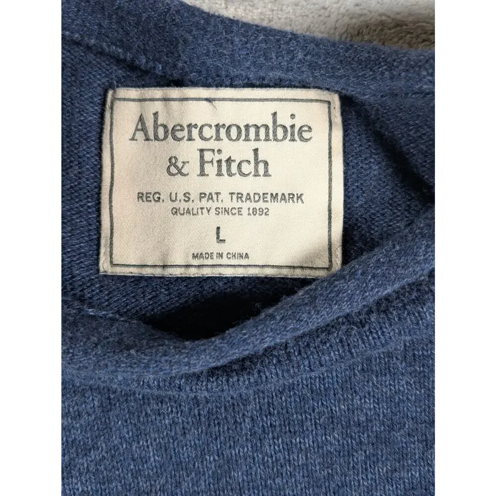 VTG Y2K Abercrombie & Fitch sweater red moose logo blue crewneck preppy Large